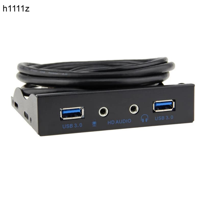 2 porte USB 3.0 Hub Splitter HD Audio Trasduttore Auricolare di 3.5mm Martinetti Mic Interfaccia del Pannello Frontale Staffa Adattatore per PC 20 Spille 3.5 "Floppy Bay