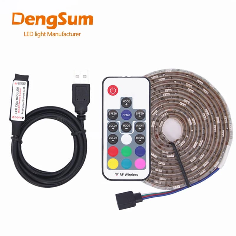 [DENGSUM] lampada a strisce LED USB 2835SMD DC5V nastro flessibile a LED flessibile nastro 1M 2M 3M 4M 5M HDTV TV schermo da tavolo illuminazione diagonale