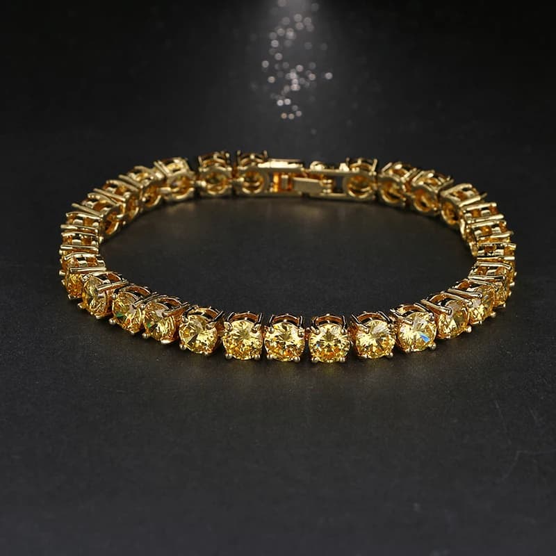 Emmaya di Lusso Rotondo Carino Braccialetto di Modo Romantico Placcato Giallo AAA Cubic Zirconia Monili di Cerimonia Nuziale Della Sposa