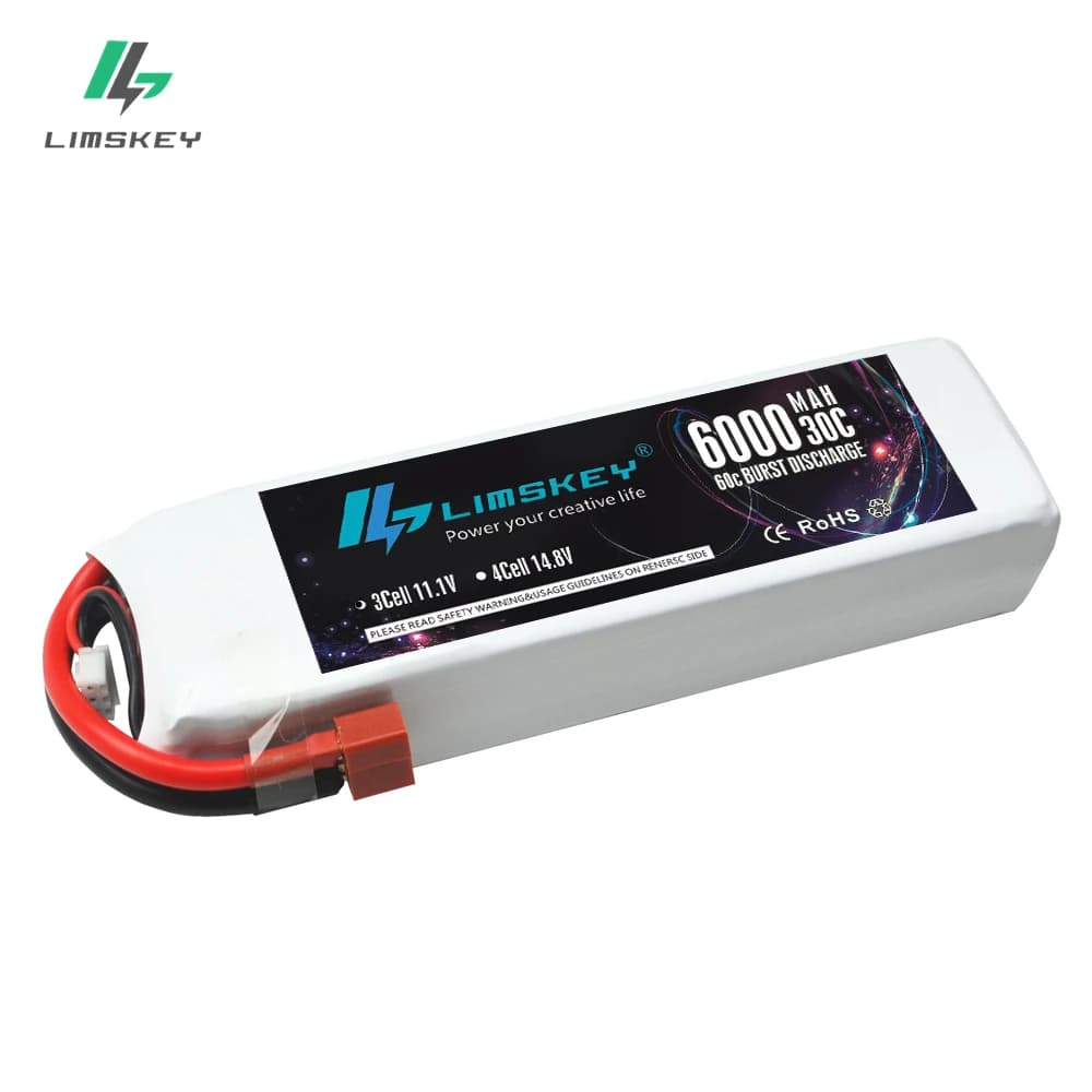 Limskey Power 11.1V 6000mAh 30C MAX 60C 3S Lipo Batteria Bateria Per Drone Quadcopter Elicottero RC Auto