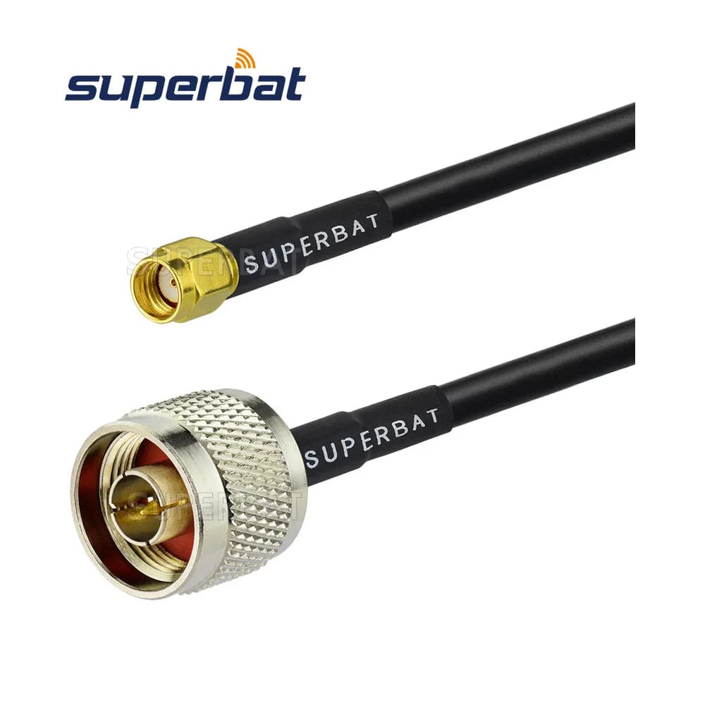 Superbat RP-SMA Plug(Female in) to N type Male Connector Coaxial RF Pigtail Cable RG58 20cm for Wifi Antenna