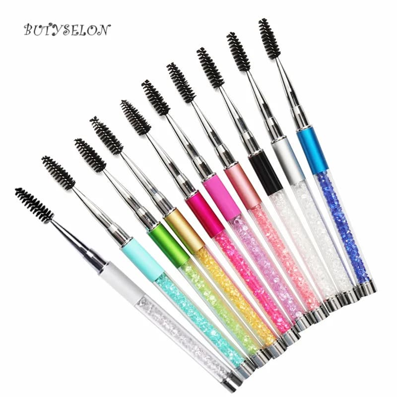 1 pz Strass Pennello Per Ciglia Per Riutilizzabile Mascara Bacchette Applicatore Pettine Per Sopracciglia Estensione Ciglia Spoolie Pennello Strumento di Trucco
