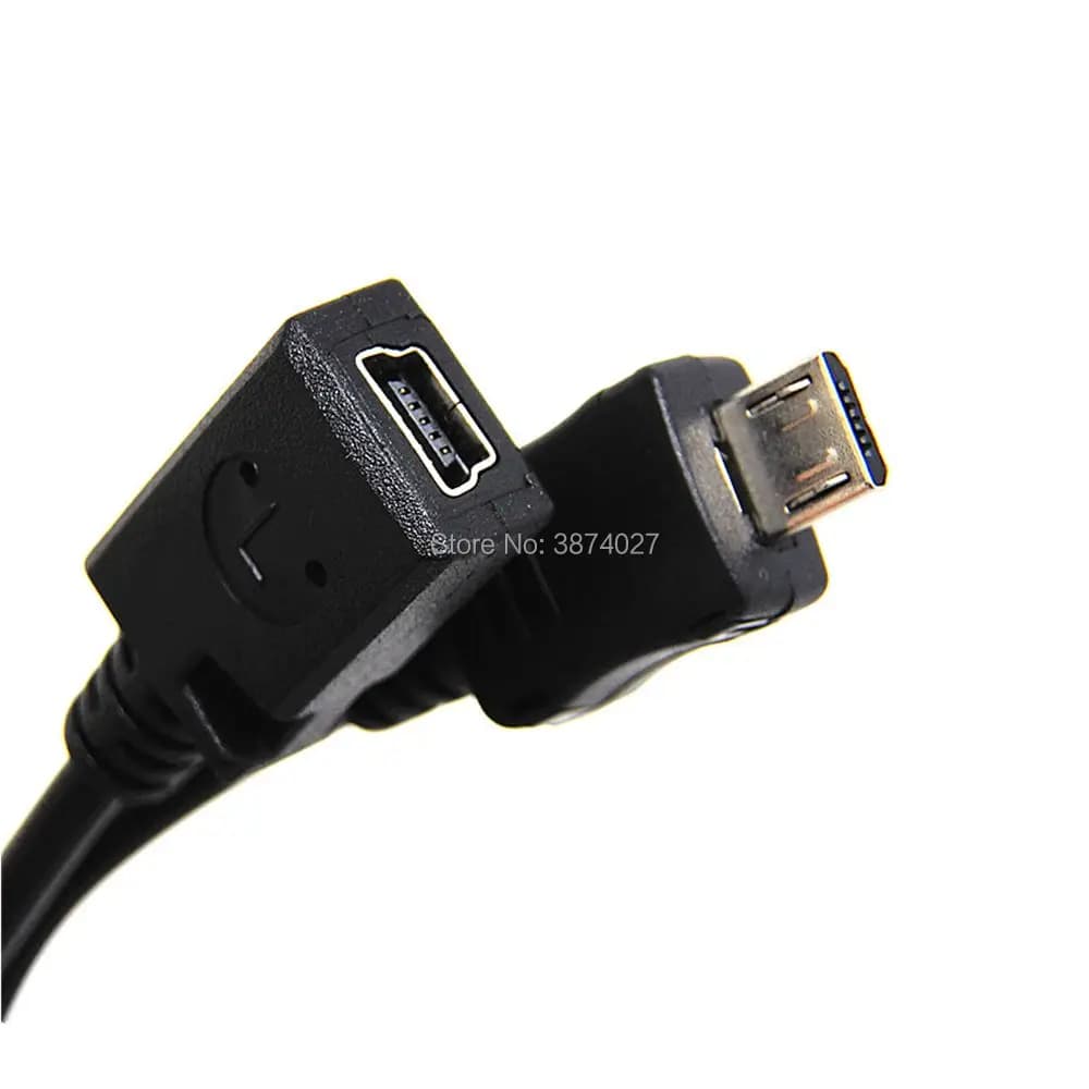 Convertitore Micro USB maschio a Mini USB femmina da 10 cm Connettore Trasferimento dati Sincronizzazione Adattatore per caricabatterie per tablet Telefoni Cavo Mini USB