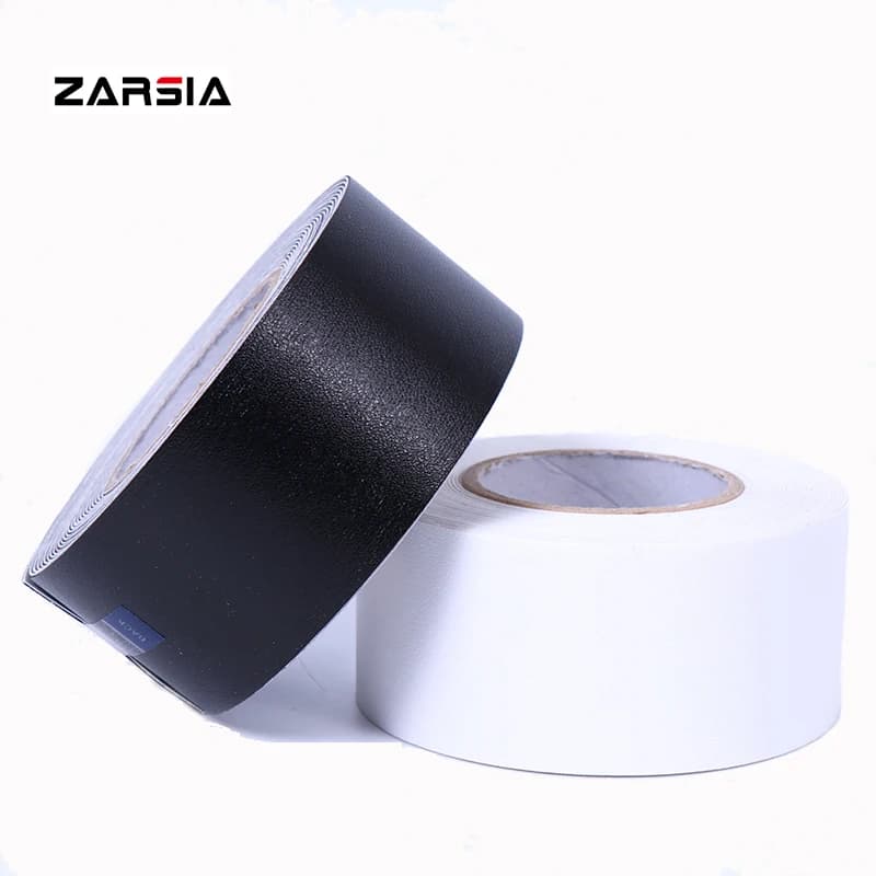 ZARSIA 1Reel 550cm tennis rack dedicated protection racket/head racket to reduce the impact and adhesive of friction (black/white)