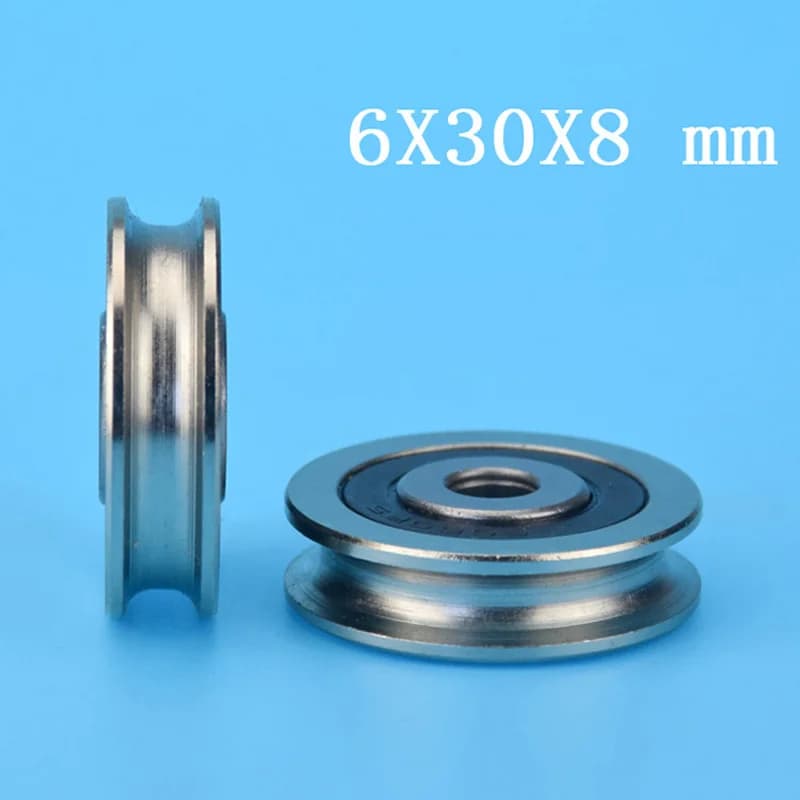 Cuscinetto scorrevole con scanalatura a U, diametro 30 mm, spessore 8 mm, foro del cuscinetto 6 mm; materiale del cuscinetto. Rullo del cuscinetto in acciaio a corda 10 pz/lotto