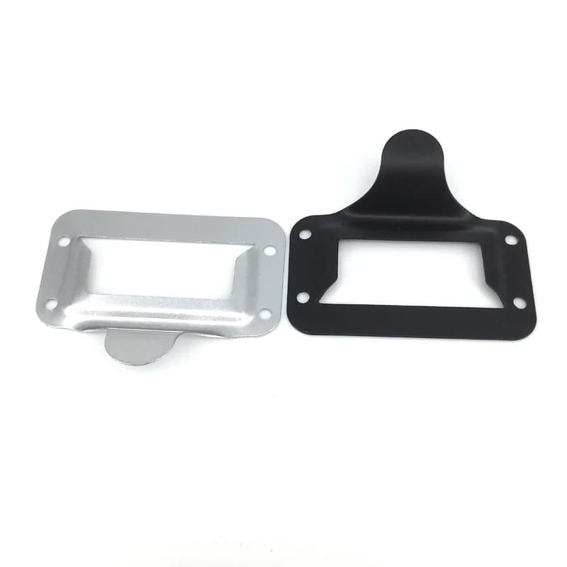 4 Pezzi Maniglia per Etichette da Cassetto, Porta Cartellini per Archivio, Nero/Argento