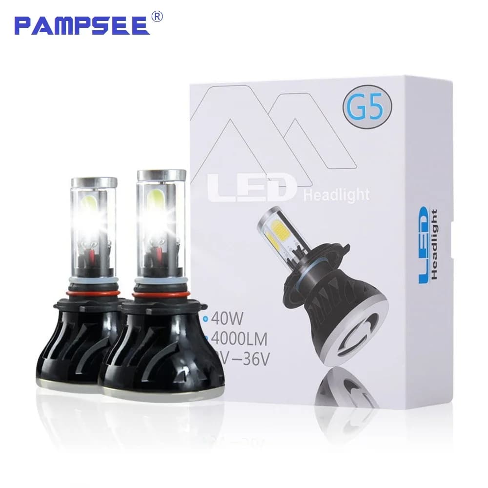 PAMPSEE 2PCS G5 80W LED Bulb H1 H4 H7 H8 H9 H11 HB3 9005 9006 HB4 H13 9012 Car Headlamp Auto LED Lamp Car Headlights Fog Lamp 1