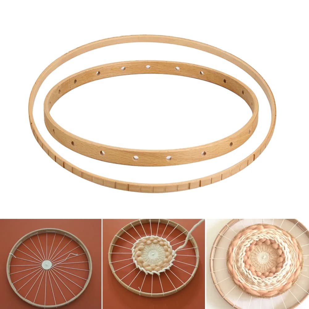 NEW Convenient DIY Weaving Tools Round Wooden Knitting Loom Craft Handmade Wall Hangings Household Tool