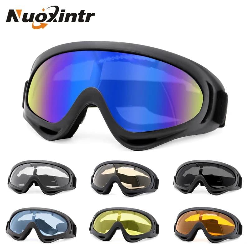 Nuoxintr Occhiali da moto Sport all'aria aperta HD Occhiali da ciclismo da sci per caschi da sci da uomo e da donna Occhiali da sole compagno