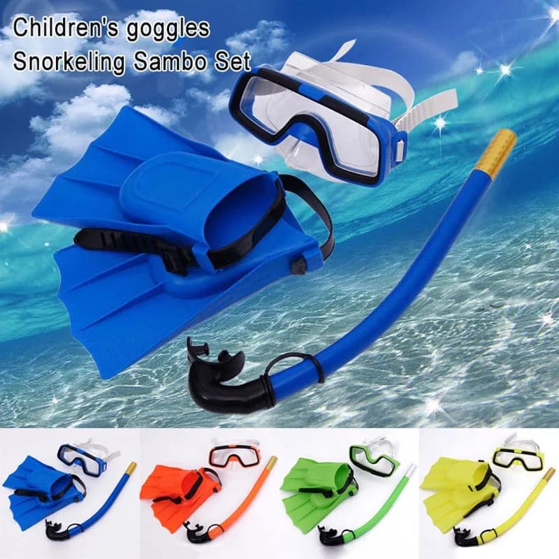 Children's Underwater Mask Swimwear Anti-fog Swimwear Kit Snorkeling Pins Boys Girls FK88