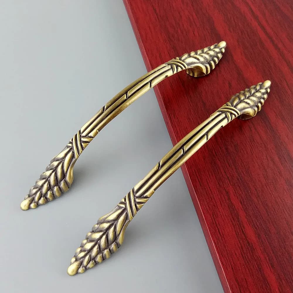 1 pz Maniglia Antica in Bronzo Effetto Grano per Mobili, Pomello per Porta Scorrevole, Cassetto, Armadio, Cucina, Cassettiera, Maniglie a Spinta e Trazione