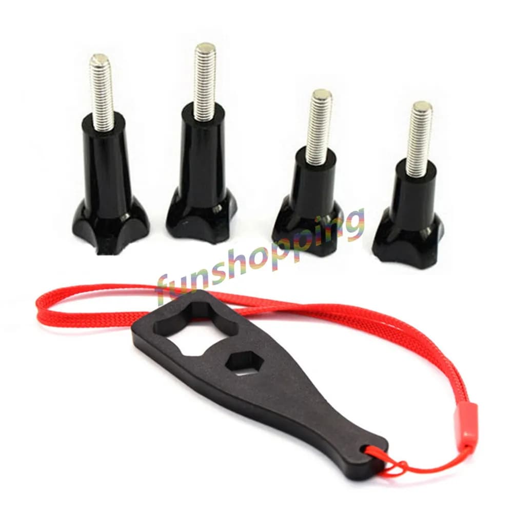 2X viti lunghe + 2X + chiave corta stringere la manopola del pollice vite bullone per GoPro Go Pro HD Hero 4 3 + 3 2 SJ4000 SJ5000 SJCAM Xiaomi Yi
