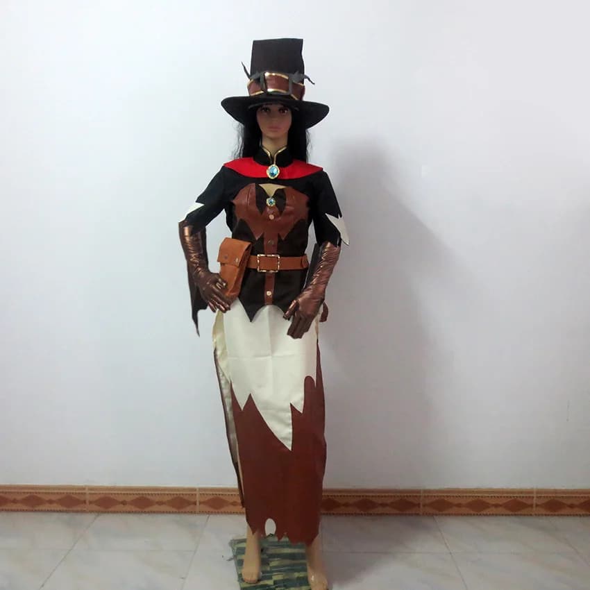 Costume cosplay OW Mercy Angela Ziegler, costume da strega Angela per Halloween, include cappello, personalizzabile in qualsiasi taglia