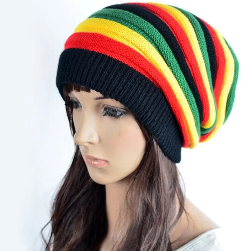 2022 Warm Hats Jamaica Reggae Gorro Rasta Style Cappello Hip Pop Men's Winter Red Yellow Green Black Fashion Women's Knit Cap