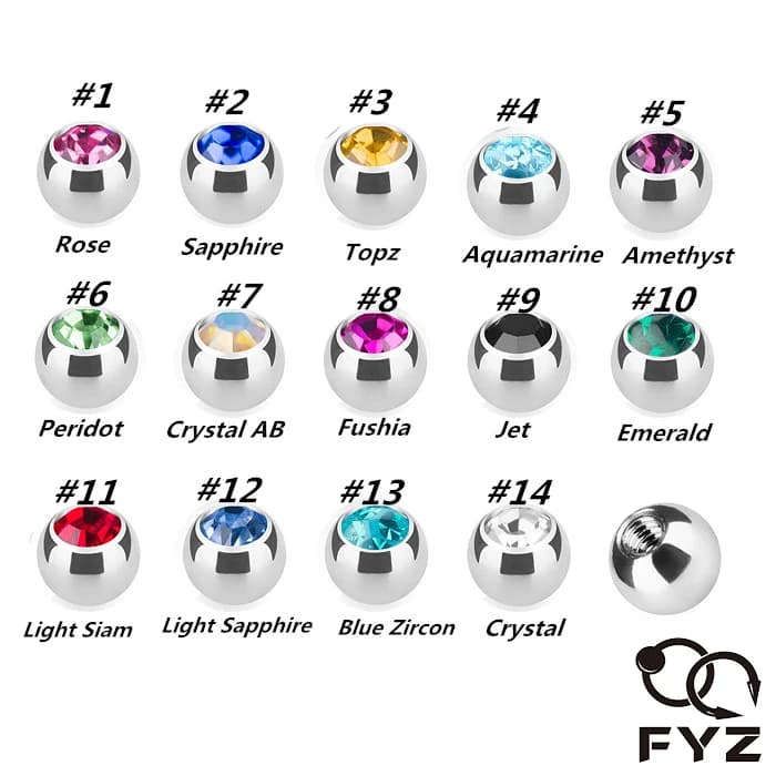 316L acciaio chirurgico Press Fit 1.2*3mm sfera filettata sopracciglio Labret anello al naso parti di ricambio Piercing al labbro gioielli per il corpo