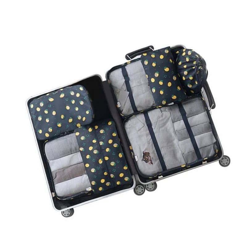 7pcs/set Travel Storage Bags For Clothes Tidy Pouch Luggage Organizer Storage Case Shoe Suitcase Packing Cube