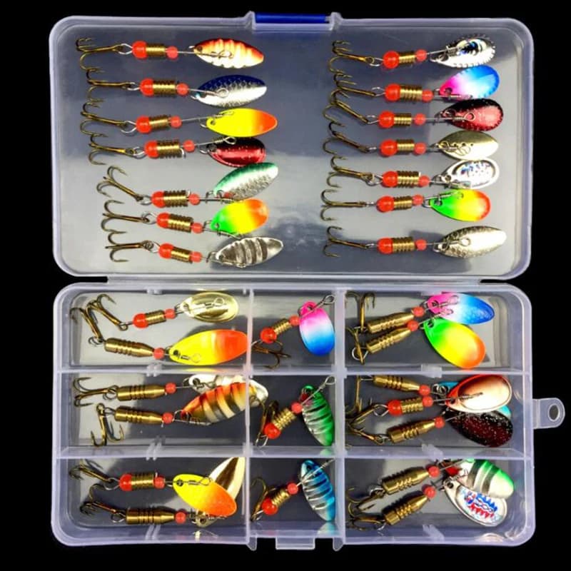 OUTKIT 10/30 pz Artificial Toothbrush Fishing baits Spinner Esche Box Bass Faceted Set Assorted Fishing To the Carpa Richiamo Esche Peche