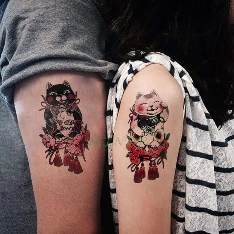 Impermeabile Autoadesivo Del Tatuaggio Temporaneo Giappone bambola di amore della mascotte gatto tatto falso flash tatoo tatouage temporaire per la ragazza delle donne degli uomini