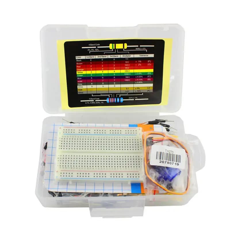 Elecrow Arduino Starter Kit for Beginners DIY Component Kit with Resistance Card Bread Board Electronic Parts in Plastic Box