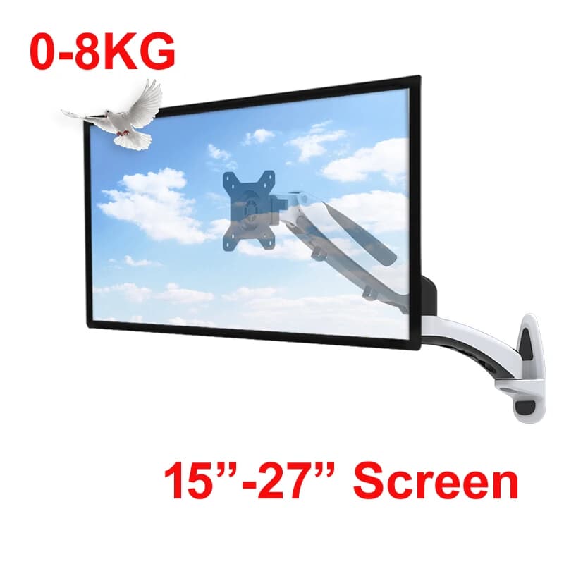 DL-GM112W Supporto da parete per TV 15-27 "0-8KG Supporto per monitor LCD Molla a gas Sollevamento libero Girevole Estensibile Supporti Staffa per TV a braccio lungo