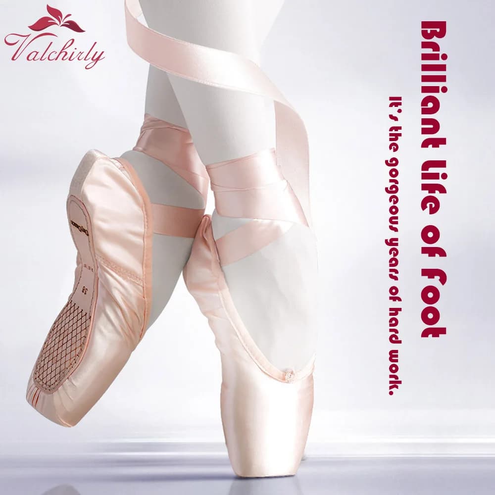 Nuove scarpe da fasciatura per danza classica a punta Ragazza Donna Scarpe da ballo professionali in raso