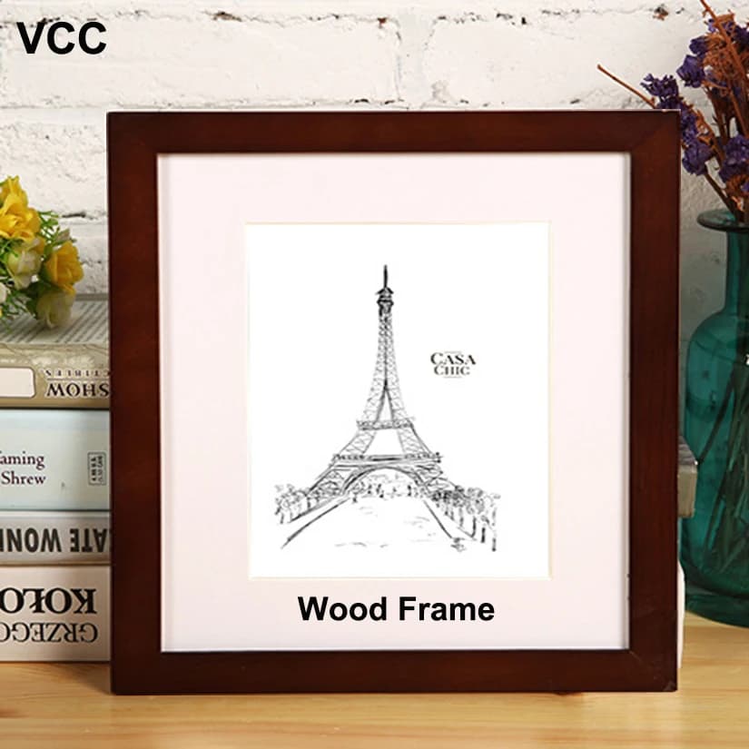 Natura di Legno Quadrato Cornice 30X30 35X35cm Plexiglass Includere Poster Cornici Per Appendere A Parete Photo Frame