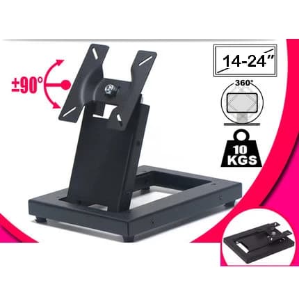 TSM-100 Full Motion Foldable 14-24 inch Touch Screen Stand Monitor Holder TV Mount Steel Base