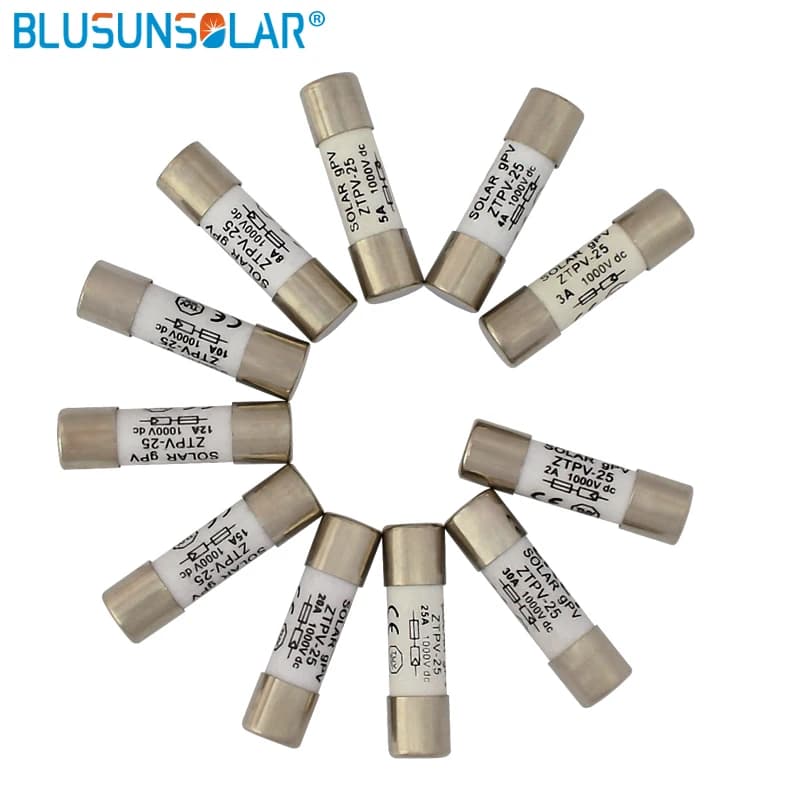 5/10/20 pezzi Fusibile solare 1000V 30A Fusibile DC 10*38MM 10/15/20/30A Fusibile solare fotovoltaico Leghe metalliche per la protezione del sistema di energia solare