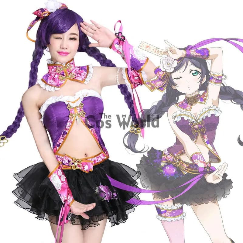Costume Cosplay Personalizzato Love Live Awakened, Abito Cinese Tojo Nozomi, Outfit Chinoiserie Cheongsam Anime