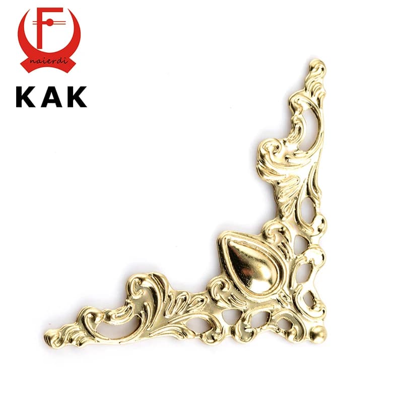30PCS KAK Staffe angolari angolari in metallo Bronzo dorato 40mm Copertura per notebook per menu Cornice per foto Protezione decorativa per mobili