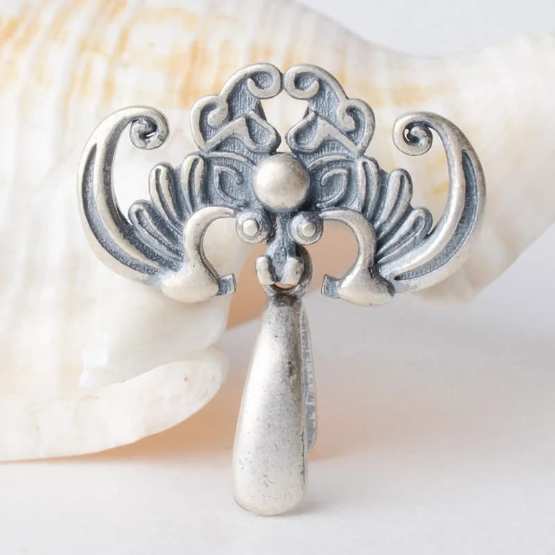 Solid 925 sterling silver bat del pendente del catenaccio del connettore, Thai Argento pizzico cauzione per la collana e ciondolo gioielli in argento