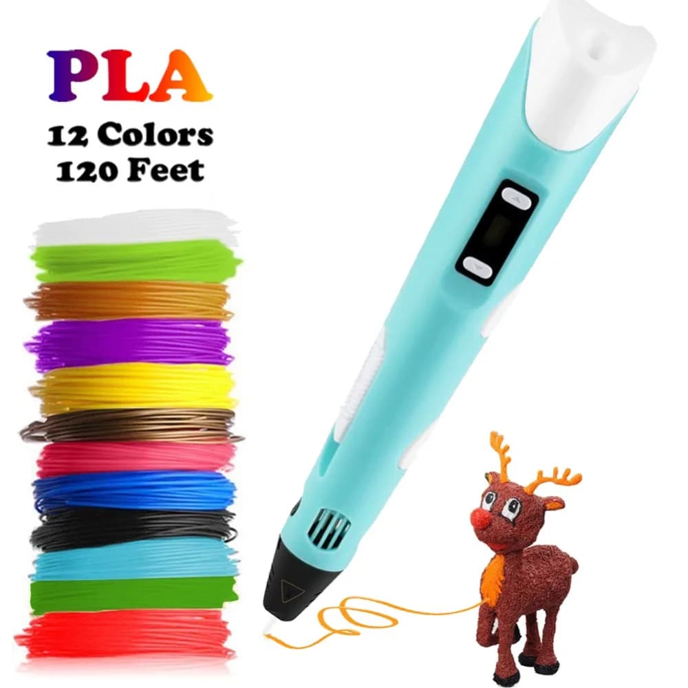 3D Dikale Pen LED Screen FAI FROM TE 3D Printing Pen PLA Creative Toy Gift Filament For Children Drawing Design 3D Printer Pen Stift Pen Design