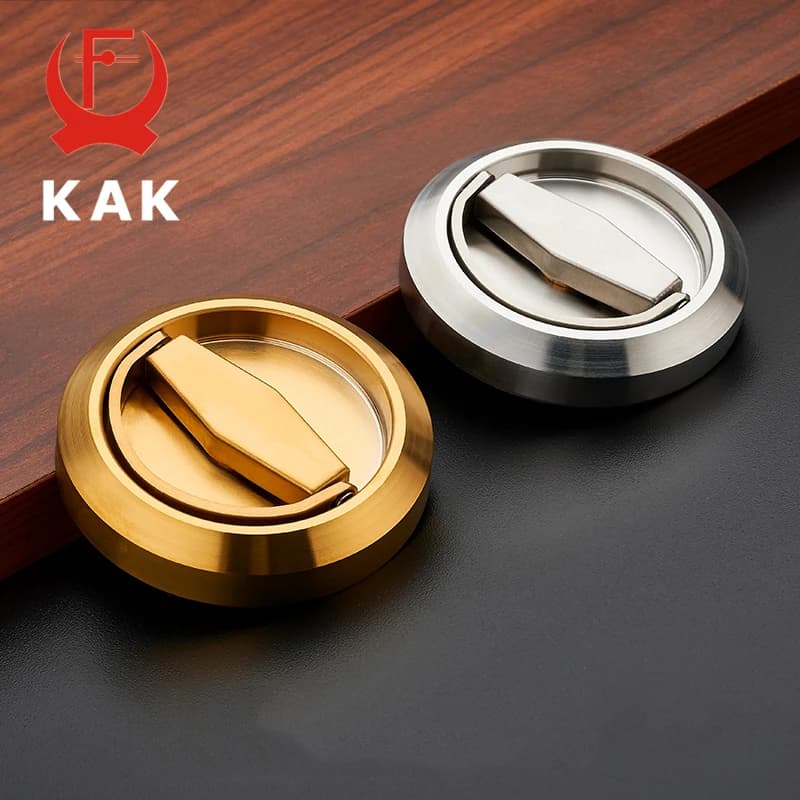 KAK 304 In Acciaio Inox Incasso Invisibile Tazza Maniglia Della Porta Privacy Porta Nascosta Serrature Cabinet Tira A Prova di Fuoco del Disco Manico Ad Anello
