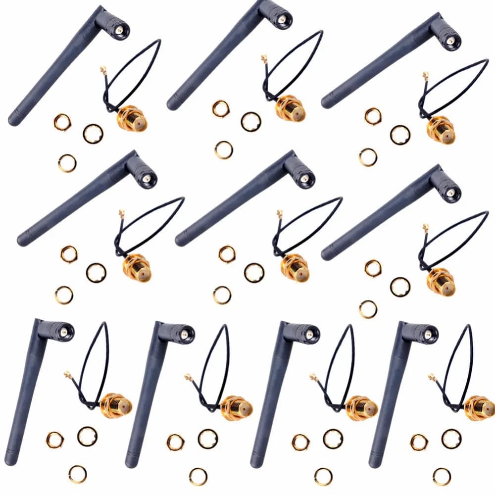10pcs 2.4GHz 3DBI Wifi Antenna cavo esteso U.FL a femmina SMA per Arduino CC3000 ESP8266 RCmall FZ1313