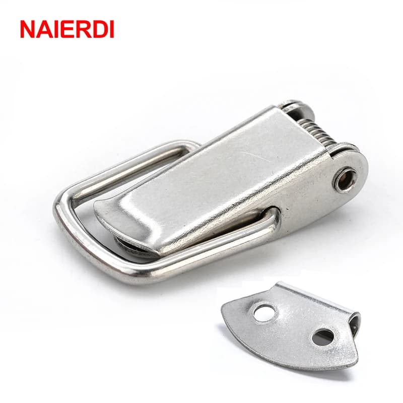 NAIERDI J107 Ferramenteria e attrezzi Cabinet Casse Caricato A Molla Fermo Fermo Toggle Hasp 46*21 Acciaio Dolce Hasp Per Porta Scorrevole semplice Finestra