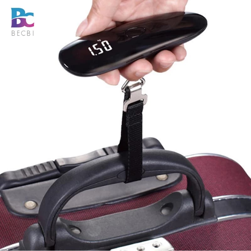 Bilancia per bagagli BECBI 50kg x 50g Mini peso elettronico portatile appeso bilancia a gancio bilancia digitale da viaggio