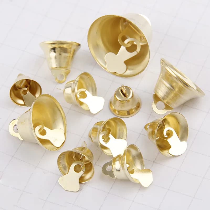 12/14/16/21/26mm oro ferro vuoto natale aperto jingle Bells ciondolo fatto a mano partito artigianato fai da te accessori