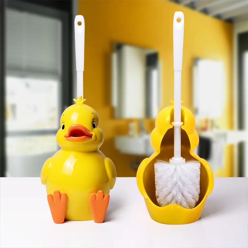 Creativo Del Fumetto Seduto Frog Toilet Brush Holder Set Base di Resina Home Hotel Bagno di Pulizia Strumento di Decorazione Statua