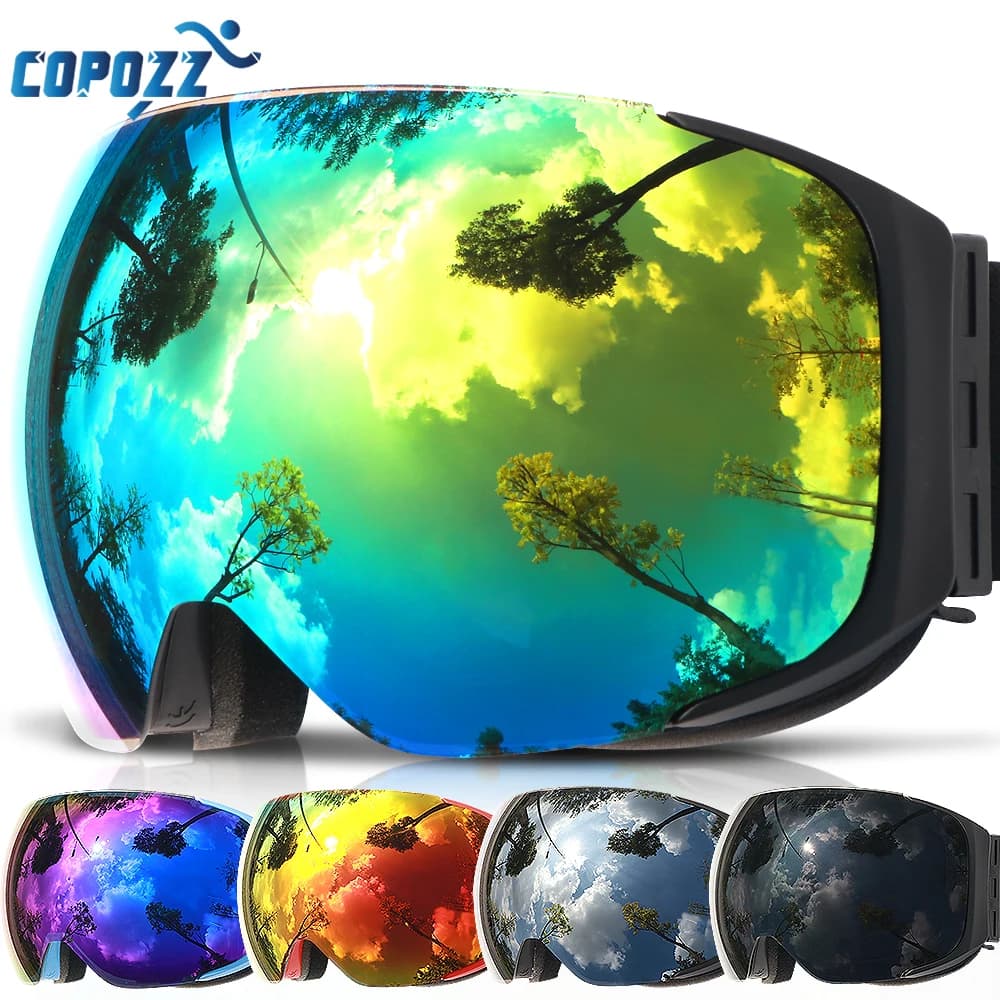 COPOZZ Marca Occhiali da sci Lenti magnetiche sostituibili UV400 Anti-appannamento Maschera da sci da neve Sci Uomo Donna Occhiali da snowboard GOG-2181