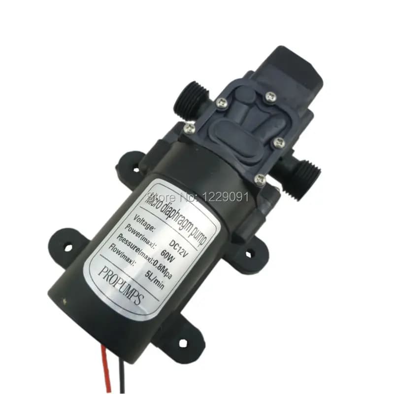 Dc 12v 24v pompa acqua a pressione interruttore automatico on off 60W 5LPM ad alta pressione a membrana autoadescante pompa acqua