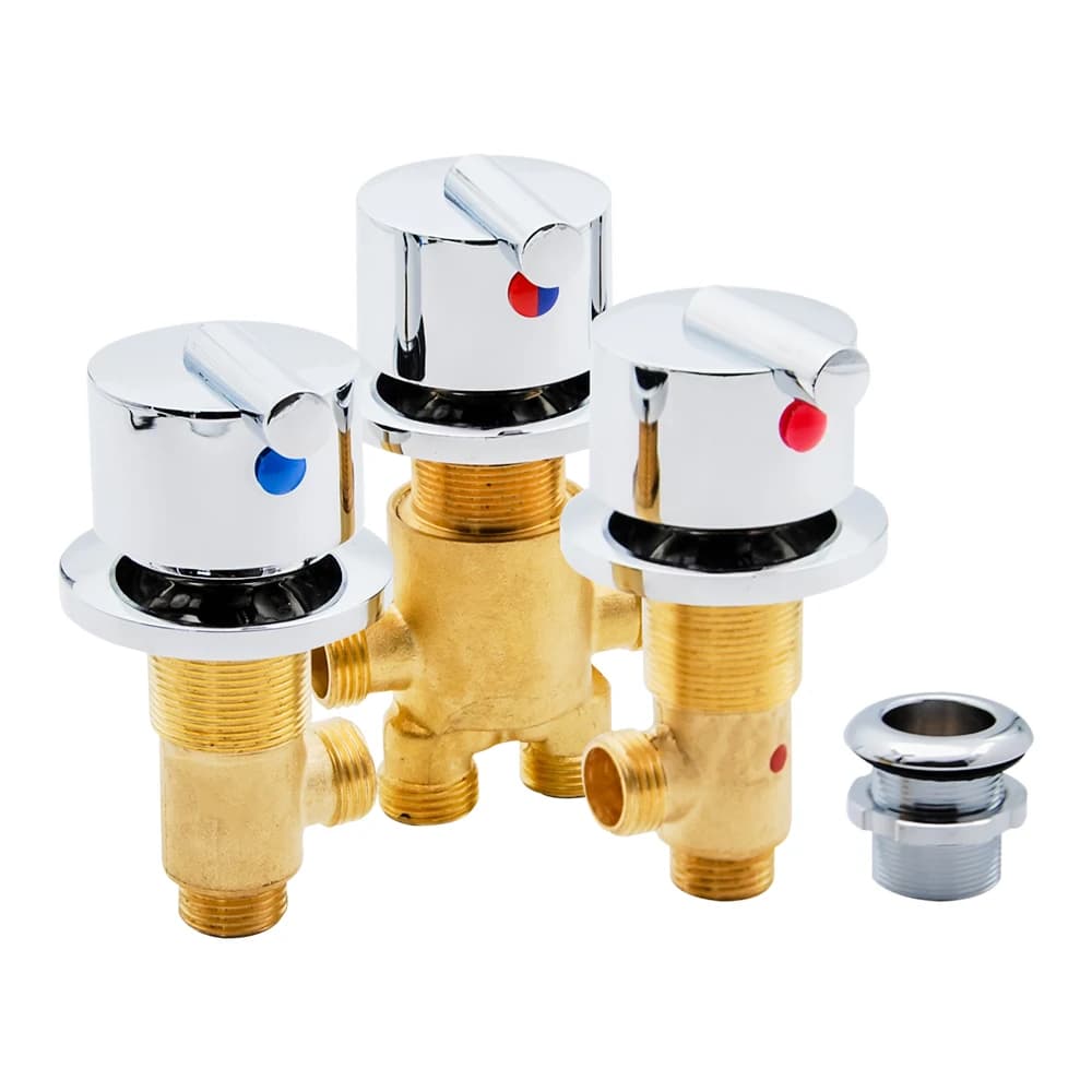 Cartuccia in ceramica cromata in bronzo Miscelatore freddo e caldo Rubinetto a cascata per vasca da bagno a 2 vie per soffione doccia e ingresso acqua vasca da massaggio