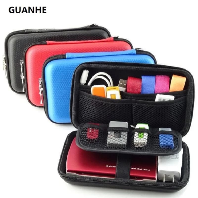 2.5 pollici 3 colori borsa per Organizer per cavi di grandi dimensioni custodia per HDD USB Flash Drive scheda di memoria telefono Power Bank 3DS