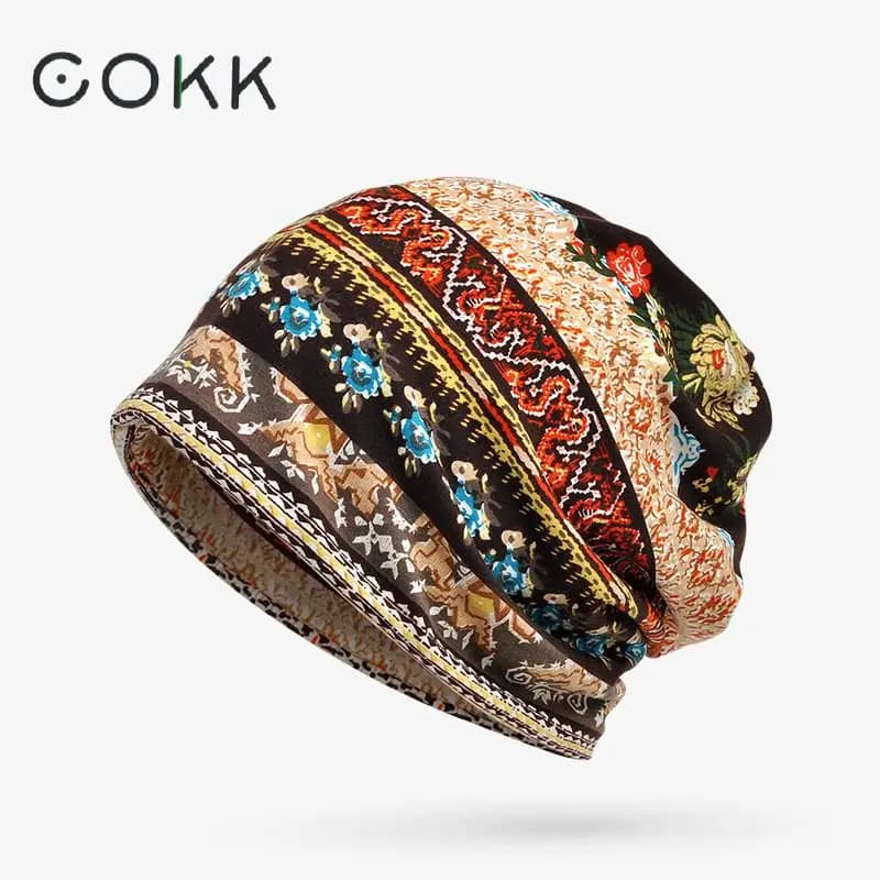 COKK Cappelli Per Le Donne Degli Uomini Cappelli Delle Signore Sottile Camouflage Fiore Hip Hop Berretti Cappello Sciarpa Maschera Cofano Femminile Maschile Autunno nuovo