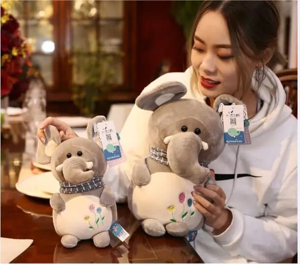 Sciarpa da cartone animato, elefante, peluche, bambola in cotone molto morbido, cuscino giocattolo per bambini, regalo di Natale b2227