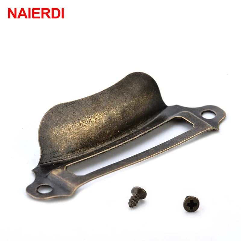 10PCS NAIERDI Etichetta Scatola di Antico Maniglie Retro Tirare Maniglia Struttura della borsa del Supporto di Carta di Nome Pomello Per Mobili Cassetto Del Governo del Portello ferramenteria e attrezzi