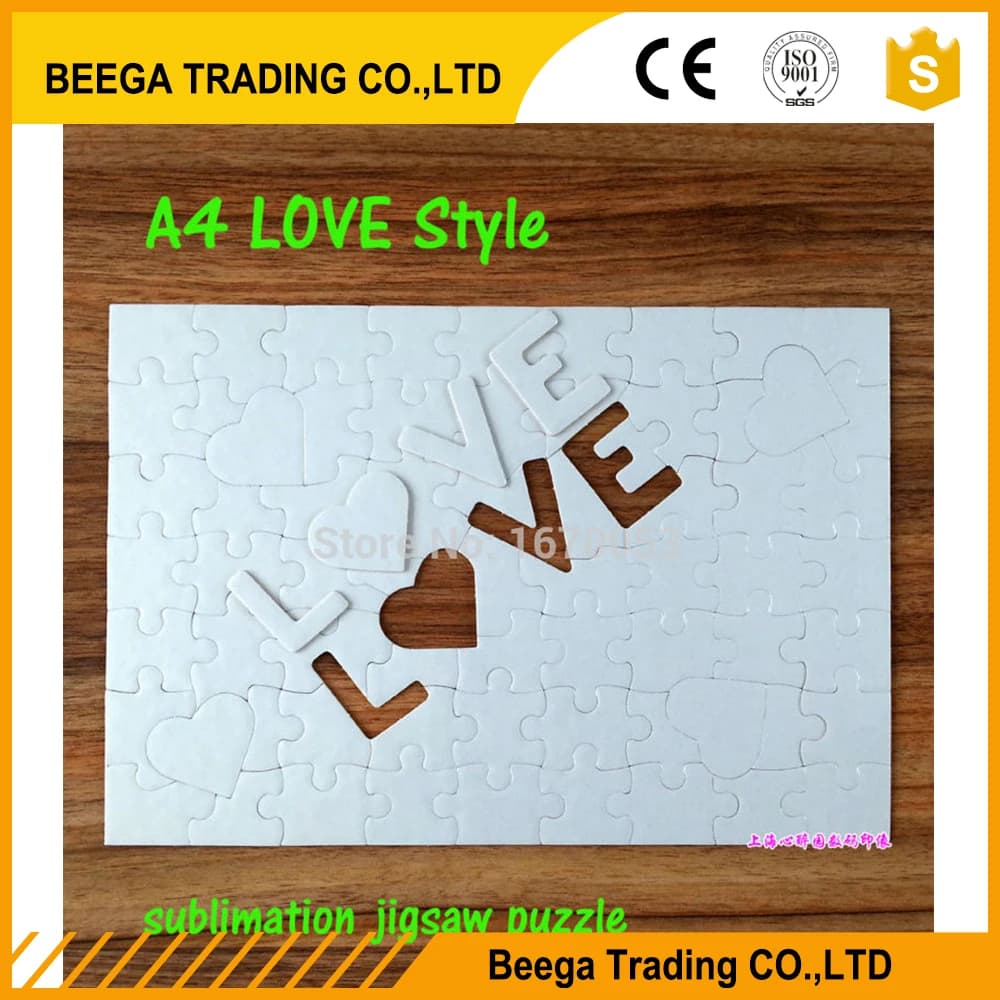 Puzzle vuoto a sublimazione stile amore A4 10 pz/lotto Puzzle a sublimazione fai da te per Puzzle a trasferimento termico con stampa fotografica