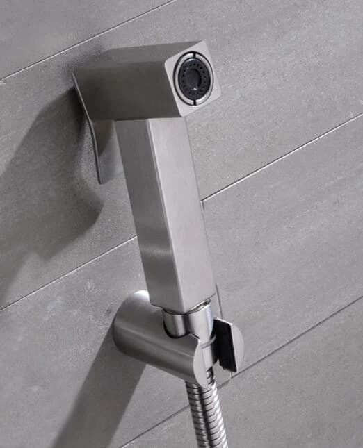 Set doccetta bidet/shattaf in acciaio inossidabile 304 con finitura nichel spazzolato per WC