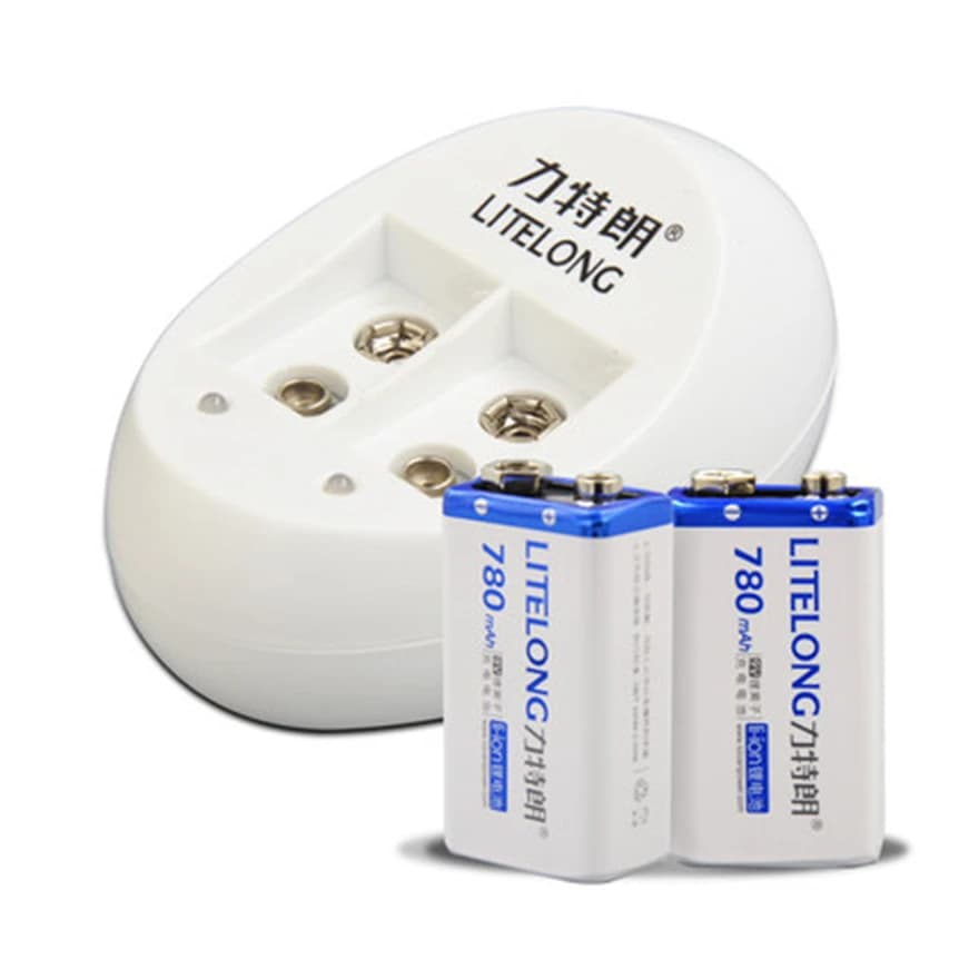 Original high quality 9v rechargeable 780mAh lithium ion battery + 1PCS smart charger