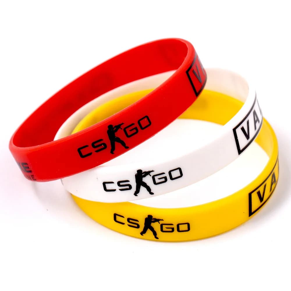 Braccialetti in Silicone Rosso Giallo Bianco per Anime, Giochi, CS GO, Sport, Amicizia, Gioielli per Uomo e Donna, Migliori Amici