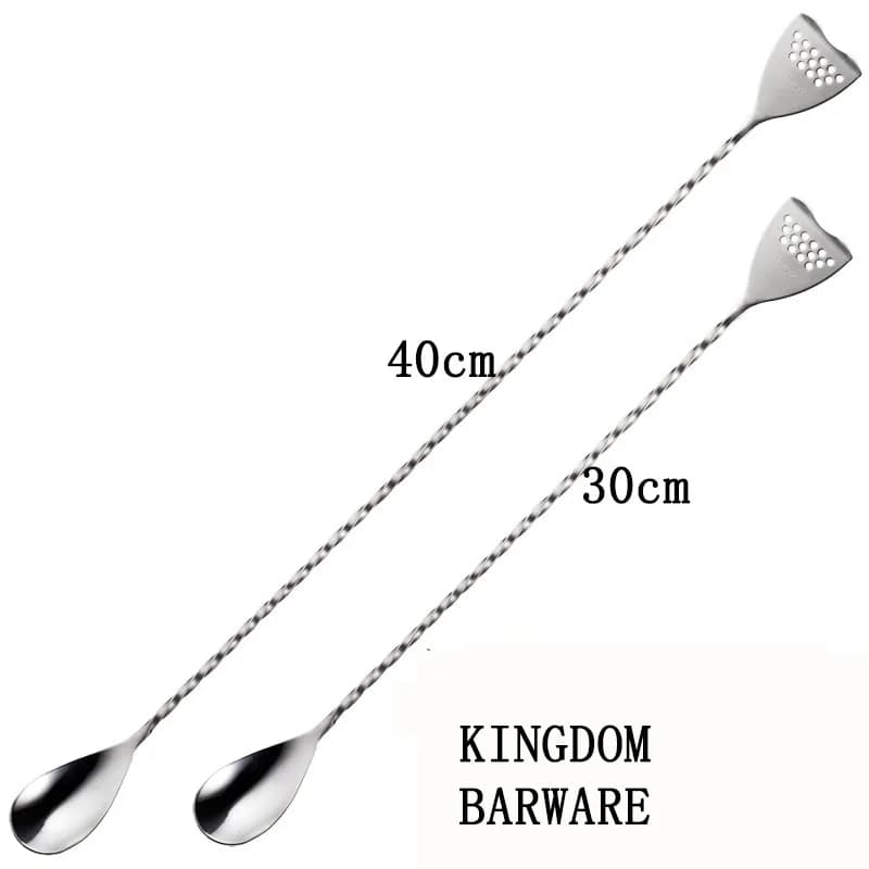 Cucchiaio miscelatore in acciaio inossidabile da 40 cm con un comodo colino sulla coda Bar Cocktail Shaker Cucchiaio